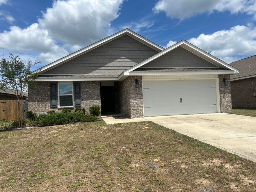 This lovely Home features a large Kitchen to open Great Room Floorplan, which is great for family gatherings and parties! The Master Suite has a large Walk in Closet and is split from the rest of the Bedrooms, the Master Bathroom has a Shower only with a Double Sink Vanity! Large Laundry Room, Open Patio with Privacy Fenced Backyard, Community Swimming Pool and Clubhouse and a Playground.