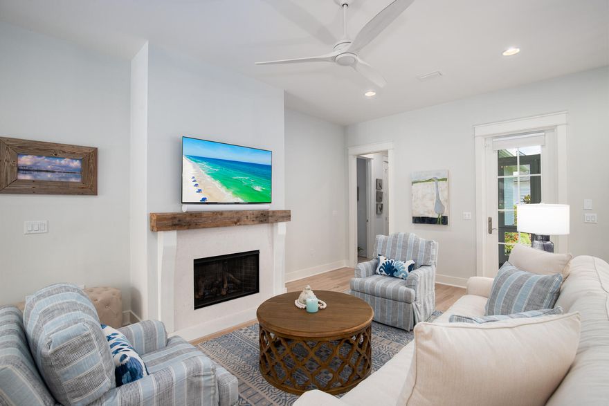 This elegant corner lot, one-story Eastport plan by Romair builders has a tenant in place until May 15, 2026. Features three spacious bedrooms, extended screened porch, 10 foot ceilings, 2 laundry areas, Hunter Douglas window treatments, upgraded custom lighting and fixtures, shiplap detailing, custom fireplace, and room for a pool per Southern Blue. The kitchen is equipped with a Thermador stainless steel 6 burner gas 36' range with vent hood. The primary bedroom features 2 large closets, ensuite bathroom featuring an oval tub, separate shower, custom lighting, luxury, Grohe fixtures and dual vanities. This home offers an array of amenities including a 10 hole, 3 par golf course, tennis and pickle ball courts, fitness center, playground, special events lawn, community garden, walking and bike trails, Lake Powell access for water sports.

Beyond the community amenities, are the pristine white sand beaches and crystal-clear waters at Inlet Beach. Spend your days sunbathing, swimming, or exploring the coast.

Enjoy nearby retail amenities: medical offices, a Publix grocery store, local restaurants, coffee shops, and an entertainment venue location. The new Watersound Town Center hosts annual events such as: singer songwriter festival, summer concerts, farmer's markets and more.

Call Watersound Origins home by scheduling a showing!