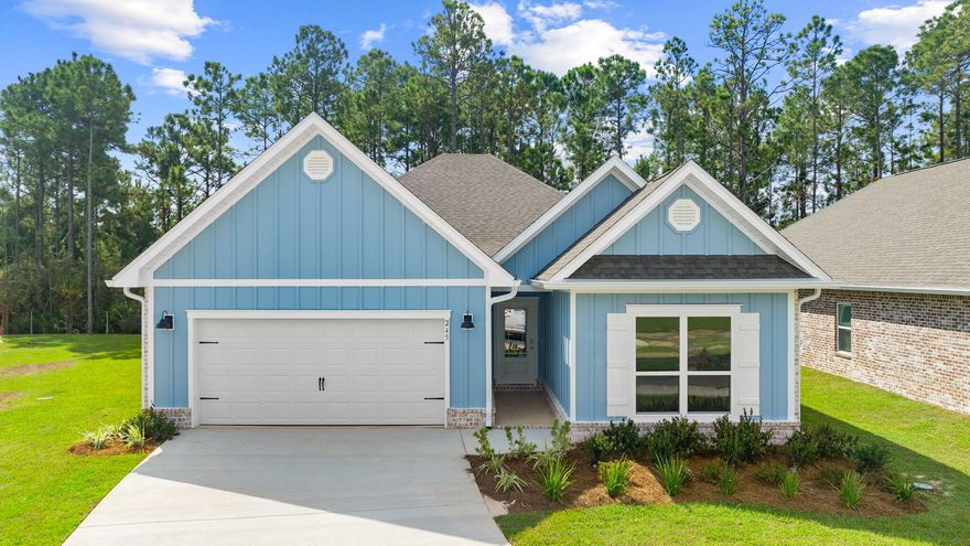 Welcome to 15 Holley Grove Lane, a new home at Holley Grove at Peach Creek, in Santa Rosa Beach Florida. This home is ready for move in and has five bedrooms and three full baths. As you enter the home, you will find a hall leading to two guest bedrooms which share a full bathroom. At the heart of the home, you will find an open concept living area that is brightly illuminated by the many windows and glass back door. An exceptional feature of this home includes EVP flooring throughout, which allows for a seamless transition between rooms.