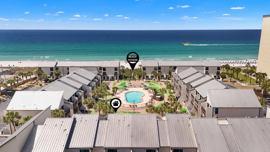 Gulf views... Pool views... and just steps to the beach... what else could you ask for?
This is the kind of beach condo people are looking for. Strong STR potential with solid projected GRI of $40k+! Located in a gated beachfront complex, this 1 bedroom 1.5 bath unit offers the right mix of views, updates, and rental potential. From your private balcony, enjoy overlooking the pool with beautiful Gulf views... the perfect spot to relax after a day on the sand.
Inside, the unit feels clean, comfortable, and easy to maintain, with updates where they matter most. The primary suite features an updated bathroom with a walk in shower and the convenience of a stackable washer and dryer. A second private balcony off the bedroom gives you extra outdoor space... something not often found in similar units. Granite counter tops in the kitchen and baths.
The layout works well for both personal use and guests, making it a great option for a beach getaway or income producing property. This unit comes with an outdoor storage closet! It is being sold fully furnished and ready to use or rent from day one.The gated community offers everything you need for a true beach lifestyle... pool, hot tub, and a private beachfront deck with picnic area and outdoor shower.
Pool views... Gulf views... two balconies... strong rental potential... and a prime beachfront location. This one checks the boxes.

If this feels like your place... let's go see it!