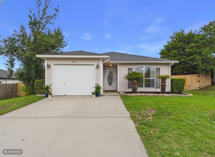 PICTURES COMING SOON - Welcome home to this charming traditional-style home in South Crestview! This 3-bedroom, 2-bath home offers 1,421 sq ft of comfortable living with an open-concept layout that flows from the living area to the backyard patio. The kitchen features an island bar and pantry for ample counter and cabinet space. The primary suite includes a spacious closet with shelving and double sinks in the bath. Brand-new carpet throughout, a one-car garage, and a backyard with room to enjoy the outdoors. Conveniently located in South Crestview with easy access to Eglin AFB, Hurlburt Field, and all the amenities along PJ Adams Pkwy. Move-in ready and waiting for you to make it home!