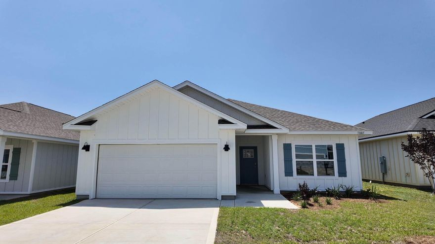 Marlin Place Community offers community pool, pavilion, sand volleyball ct., cornhole area & streetlights. The ''WALKER'' model is a new floorplan, 9-foot ceilings, built-in lighting and a fabulous open layout for relaxed living, 3 bedrooms, 2 bathrooms, 2-car garage, & the 'Smart Home Connect' System with convenient Smart Home devices you will love. Spacious Great Room & dining area is open to the kitchen & lots of windows for natural lighting. The well-designed open kitchen includes stainless steel appliances, a smooth-top range, built-in microwave, gorgeous quartz countertops, quiet dishwasher, corner pantry, island bar, eye-catching wood-look flooring, & plush carpet in the bedrooms. ALL LISTING pictures, colors, features, and size may vary. Square footages are approximate.