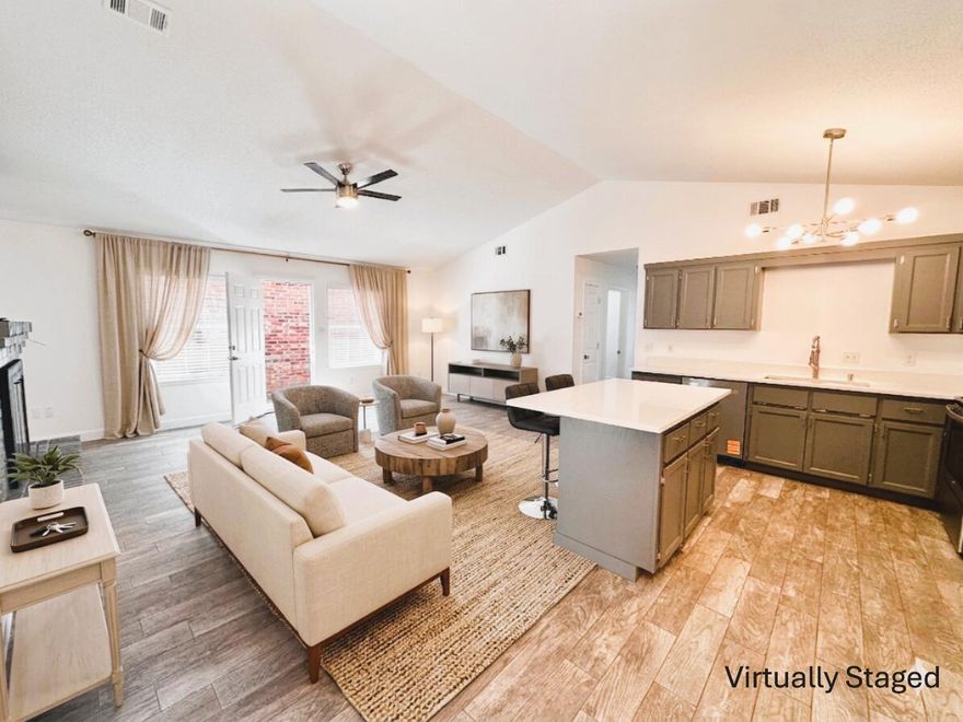 Move in Ready Home in the heart of Destin. NO HOA. New Roof 2026, New HVAC 2026, New Water Heater 2026, Copper Wiring, Fresh paint, New sod. The kitchen is updated with quartz countertops, stainless steel appliances and farm sink. Wood Burning Fireplace. Single Car Garage and laundry room have new epoxy floors. Bright Florida room has tile flooring and fully enclosed provides the perfect space to relax or entertain year-round. The backyard is fully fenced in for privacy and low maintenance paver hardscaping. You can access Dewey Destin Park from your backyard (tennis courts, basketball, playground). Seller offering 1 year home warranty & yard maintenance. Home is sold unfurnished. Some photos include virtual staging for illustrative purposes to showcase best use of space and creativity.