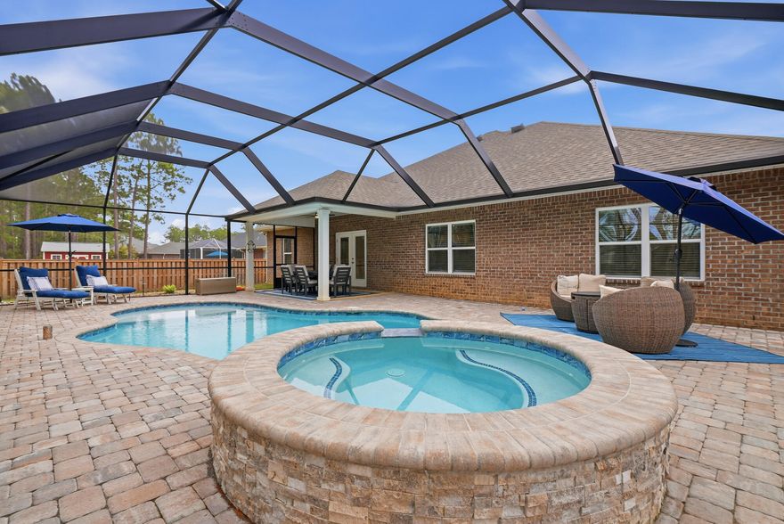 CERTIFIED PRE-OWNED HOME!! Rest easy knowing this amazing oasis of a home has already had a full inspection conducted and deficiencies (while very minor) were all remedied. Purchase this home furnished or unfurnished with confidence and then enjoy your new life of relaxation by the enclosed, heated, saltwater with Ozone filter gunite pool and hot tub. Just 15 minutes to the beach, 20 minutes to Hurlburt Field, and 10 minutes to the many HBTS amenities, come enjoy peace and quiet while still being close to where you need work or sunbathe!