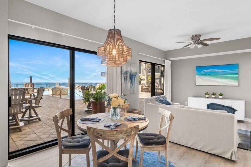 Welcome to your perfect coastal escape at Origin at Seahaven--a beautifully appointed 1-bedroom, 1.5-bathroom condo ideally positioned on the 4th floor with direct sliding-door access to the pool deck. Few units offer this rare convenience, making it easy to step outside and enjoy the resort-style amenities within seconds. From the moment you walk in, you're greeted by a stunning wall of windows that frames breathtaking views across the sparkling pool and hot tub and out to the emerald waters of the Gulf of Mexico. Natural light pours into the space, creating a bright and inviting atmosphere that instantly feels like vacation. The modern kitchen blends style and function with white shaker-style cabinetry, stainless steel appliances, sleek quartz countertops, and a designer tile backsplash--perfect for preparing beach-day snacks or evening cocktails.

The spacious primary bedroom features a king-size bed and a private ensuite bathroom complete with quartz countertops, while the additional half bath offers extra convenience for guests. A full-size washer and dryer inside the unit adds everyday practicality rarely found in condos of this size.

Origin at Seahaven Resort Amenities Include: heated pool and hot tub with sweeping Gulf views, two BBQ grills and picnic areas, theater and game room, fully equipped fitness center, 24-hour security and gated parking garage, on-site Starbucks, convenience store & grill, and Sunsations Beach Store.

The location is unbeatable. Sharky's Beachfront Bar & Grill is right across the street, Pier Park--with its dining, shopping, and entertainment--is less than a mile away, and the new Topgolf is just over half a mile west. Plus, you're just minutes from Highway 79, offering quick and easy access to Northwest Florida Beaches International Airport (ECP).

Whether you're looking for a vacation retreat, rental investment, or full-time beach lifestyle, this condo delivers the perfect combination of views, amenities, and location.