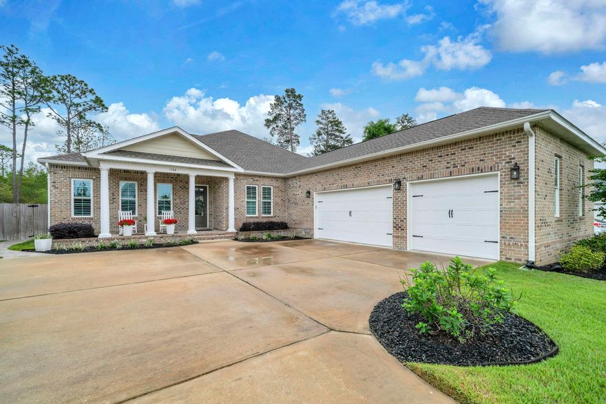 Extremely well-maintained, bright and sunny home featuring 4 bedrooms (or 3 with an office), 2 full baths and a 3 car garage located on a wooded lot! Beautiful, open floor plan with LVP flooring in all living areas and tile in wet areas and whole home plantation shutters. The living room, dining area and kitchen flow together making for easy entertaining. The beautiful kitchen, with plenty of white cabinetry and quartz countertops, boasts stainless steel appliances, including a gas stove, center island and upgraded stone backsplash and stone around the large, center island. Sellers have also had customized built-ins done in the walk-in pantry! The laundry room has lots of cabinet space for storage as well as a utility sink, folding and clothes hanging area. The primary suite is a perfect size and leads to a wonderful primary bathroom with double vanity, large shower, water closet and master closet. Just off the living room is an office with glass, French doors, and a closet (can be a bedroom). The additional bedrooms (3 and 4) have great sized closets and share a 2nd full baths this is perfect for guests too. Out back you'll find a screened in porch which then leads to a privacy fenced yard. Sellers have added a beautiful, brick-paved patio and walkway that leads to the front yard. The paved patio has a pergola and provides shade and a cozy area for outdoor living. Even better, this premier lot is wooded with no homes behind. To top off this special residence is a 3 car garage with epoxy floor keeping stains and spills at bay and cleaning is a breeze! Come take a look today!