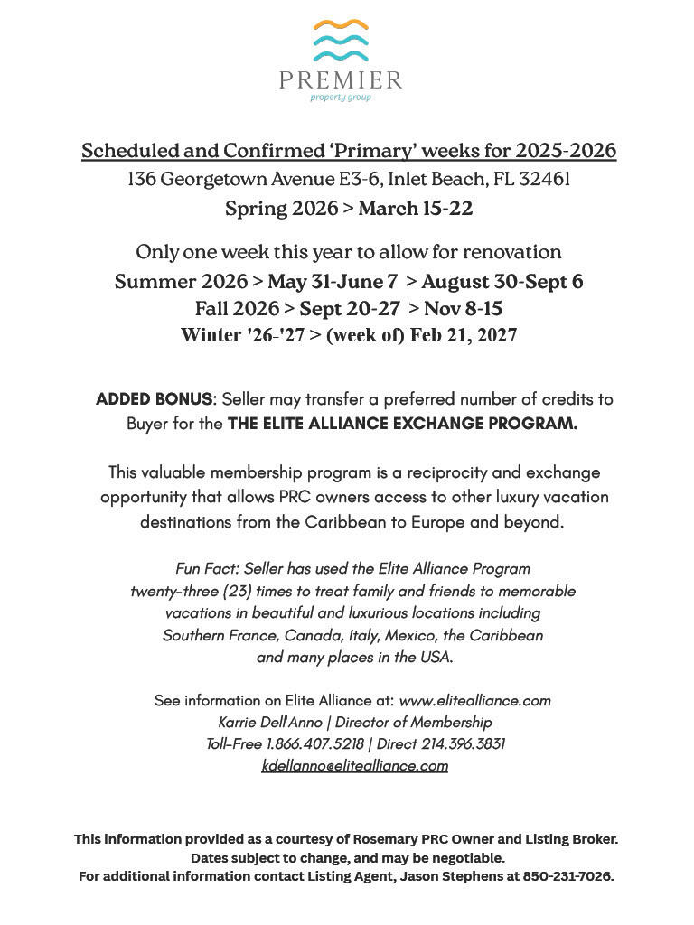 ROSEMARY BEACH, THE PRIVATE RESIDENCE CLUB - Residential