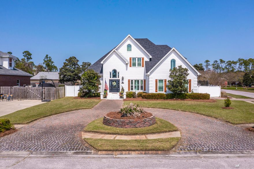 Coastal Craftsman Style, Savannah Drive, looking for a well-kept home in a great, established neighborhood, this is the ONE! Candlewick is one of those places people love to call home--sidewalks, street lamps, and a true neighborhood feel, all right in the middle of everything. You're just minutes to schools, churches, grocery stores, Lynn Haven, and a short drive to Panama City Beach. The neighborhood features private roads with minimal traffic, adding to the quiet, tucked-away feel. Situated on a corner lot and set deeper into the neighborhood, the home offers a nice sense of privacy along with a view toward the bay. Inside, the layout is open and functional with just under 2,900 square feet, 4 bedrooms, 3 bathrooms, and a first-floor primary suite.  The family room with fireplace opens to the dining area, breakfast space, and kitchen, creating a comfortable flow that works well for everyday living and when you have people over. You'll also find custom built-ins throughout, plus a separate media room that is not counted as a bedroom and works well as a playroom, homeschool space, home office, or game room--true flex space depending on your needs. Out back is where this home really stands out--a huge 18x40 saltwater pool and a 6-person heated hot tub. There's plenty of room to spread out, entertain, or just relax. The backyard is privacy fenced, and the property overall has that well-maintained, cared-for feel. It's a solid home in a location that's hard to beat. If you've been waiting for the right one in Candlewick, this is a strong option.