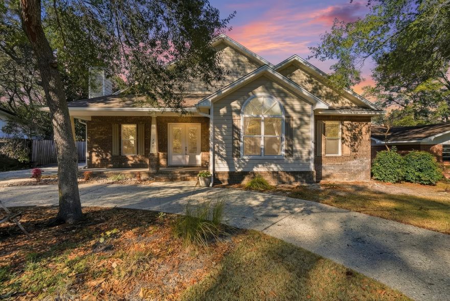 Potential to be a FIVE bedroom home! Designed for flexibility, comfort, & longevity, this custom-built home offers the potential for up to five bedrooms,, w/ both a dedicated office a spacious bonus room that can easily function as additional bedrooms, guest space, or multi-use flex rooms. Lightly lived in & meticulously maintained. The must-see oversized 3-car garage is a standout feature, complete with a convenient half bath, making it ideal for hobbies, projects, storage, or future workshop potential. Step inside to soaring ceilings & thoughtful design throughout. The living room features 20'shiplap vaulted ceiling & a wood-burning fireplace, creating an inviting central gathering space. The primary suite continues the wow factor with a 16' vaulted ceiling, offering a true retreat feel Tile flooring runs throughout the main living areas, with carpeted bedrooms. An open, split-bedroom floor plan creates ideal separation between the primary suite & secondary rooms. 10' doors, spray foam insulation, & a tankless water heater reflect the quality & efficiency expected in a well-crafted custom home. Every window features impact glass with a lifetime warranty, providing peace of mind & long-term value. Abundant storage above the kitchen accessed in the attic on the second floor. There is additional storage accessed from pull down stairs in the garage, adds rare & highly functional space. Out back, enjoy outdoor living with a covered patio & built-in gas grill, perfect for entertaining or relaxed evenings at home. Location seals the deal just 1/10th of a mile from Florida Park, where you'll find a boat ramp, fishing dock, picnic pavilions, and playground, & only 0.9 miles to the East Gate of Eglin Air Force Base for an easy commute. A rare combination of versatility, craftsmanship, & prime location, this home is built to adapt to your needs today.