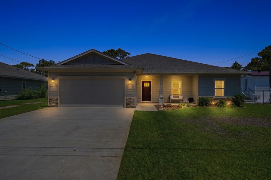 Immaculate 4-bedroom home on over half an acre with NO HOA -- just minutes from Navarre Beach!

Welcome to 9152 Timber Lane, a beautifully maintained Craftsman-style home built in 2018, situated on over half an acre in East Navarre. Offering 4 bedrooms, 2 bathrooms, and over 2,000 square feet, this home provides the perfect combination of modern design, privacy, and room to grow.

Conveniently located just minutes from Navarre Beach, shopping, dining, and top-rated schools, the property offers the ideal balance of quiet living while still being close to everything the area has to offer.

From the moment you walk inside, you'll notice the attention to detail and quality finishes throughout the home. Architectural touches such as crown molding, tray ceilings, wide baseboards, and transom windows add character and a custom feel rarely found at this price point.

The home features an open-concept layout with a spacious living area that flows seamlessly into the dining area and kitchen, creating the perfect space for entertaining or everyday living. Large windows allow natural light to fill the home, giving it a bright and welcoming atmosphere.

The kitchen serves as the heart of the home and features granite countertops, stainless steel appliances, shaker-style cabinetry, a large center island, and a pantry for additional storage.

The thoughtfully designed split-bedroom floor plan offers privacy for the primary suite while keeping additional bedrooms comfortably positioned for family, guests, or a home office. The primary suite features a tray ceiling, walk-in closet, double vanity, and a large walk-in shower, creating a relaxing retreat at the end of the day.

Interior finishes include wood laminate flooring in the main living areas, tile flooring in the bathrooms and laundry room, and carpet in the bedrooms, along with recessed lighting and plenty of storage throughout the home.

Step outside and enjoy the large covered back porch overlooking the expansive backyard. The 0.51-acre lot provides plenty of room for a future pool, garden, outdoor entertaining area, or additional storage for recreational equipment.

Additional upgrades include seamless gutters and a 220-volt outlet installed in the garage, making it ideal for EV charging or workshop use.

Originally purchased new by the current owner and meticulously maintained by a single occupant with no pets, the home remains in exceptional, move-in-ready condition.

If you're searching for a newer home with land, modern finishes, no HOA restrictions, and convenient access to Navarre Beach, this property offers a rare opportunity.