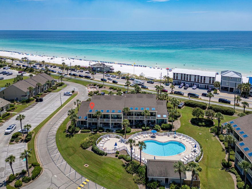 Location...Location...Location...View...View...View...$85,
000 in upgrades & a 'Motivated Seller' Too! Directly across from the White Sand Beach & Emerald Green Waters of the Gulf. Click on the photos to discover the 'Best Location' in Seascape with the gulf on one side, a beautiful pool on the other, and easy access to the ever popular 'Whales Tail'! The unit's extensive improvements & furniture upgrades create a very comfortable' Coastal Casual' feel. In addition, the exterior of the building as well has received a new roof, stairwells & handrails with the assessments being paid for already. The condo is not only perfect for permanent living but will also perform very well as a Vacation Rental. If you like the location, upgrades and the view, this is the condo for you!