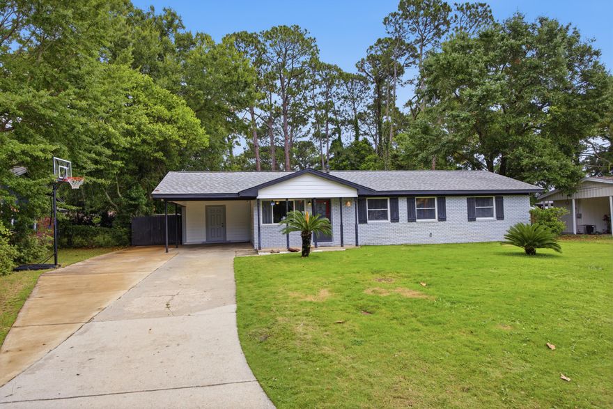 *VA Assumable 2.375% Bal. $276,050. Pymt 2,087.06. Located in a well-established Fort Walton Beach neighborhood with quick access to both military bases and the Gulf Coast lifestyle, 33 SW Temple Ave places you approximately 7 miles from Hurlburt Field, about 9 miles from Eglin Air Force Base, and roughly 6 miles from the beaches of Okaloosa Island. Whether commuting to work, heading to the water, or accessing shopping and dining, this location keeps you close to it all while still offering the comfort of a residential setting. Built with a durable brick and Hardie board exterior, the home offers strong curb appeal with a covered front porch, oversized driveway, and fresh front-yard sod already in place. The flat backyard provides functional outdoor space while double gate access on both sides creates room for boats, trailers, equipment, or future additions. A covered back patio extends the living area outdoors for year-round enjoyment.

Inside, the split-bedroom floor plan creates privacy and flexibility with the primary suite positioned separately from the four additional bedrooms. Two separate living spaces allow room for entertaining, a media room, office setup, or multi-generational living arrangements. The home also features both a breakfast nook and formal dining area, giving buyers options for everyday living and larger gatherings.

Additional upgrades include stainless steel appliances, a wired security system, lawn pump and sprinkler system, and a termite bond already in place for added peace of mind.