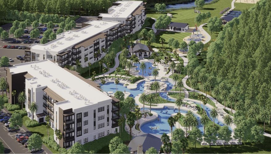 Exclusive opportunity to own one of the 5 remaining new units at The Grove at Seascape. Unparalleled amenities, design and interior finishes all within the guard gated Seascape community. Tucked away from the noise, this third floor unit features high quality quartz countertops, Bosch appliances with gas cooking, a spacious island for entertaining and a work desk space. Split bedroom plan with 2 full baths plus a private bunk room and walk in laundry room. The primary bedroom features doors onto the covered balcony. The community overlooks the Aquatic Garden amenities featuring lush landscaped grounds, multiple pools including a relaxing lazy river, zero entry pool with use by the Grove owners and guests. Developer offering a 12 month lease to a ground floor storage closet at closing. This plan is intended and provided for marketing purposes only, in order to reflect locations of buildings, features and occupants.  All information shown is subject to continued revision.  No representation is made that actual site conditions are accurately reflected.  All dimensions shown are approximations and will require field verification.