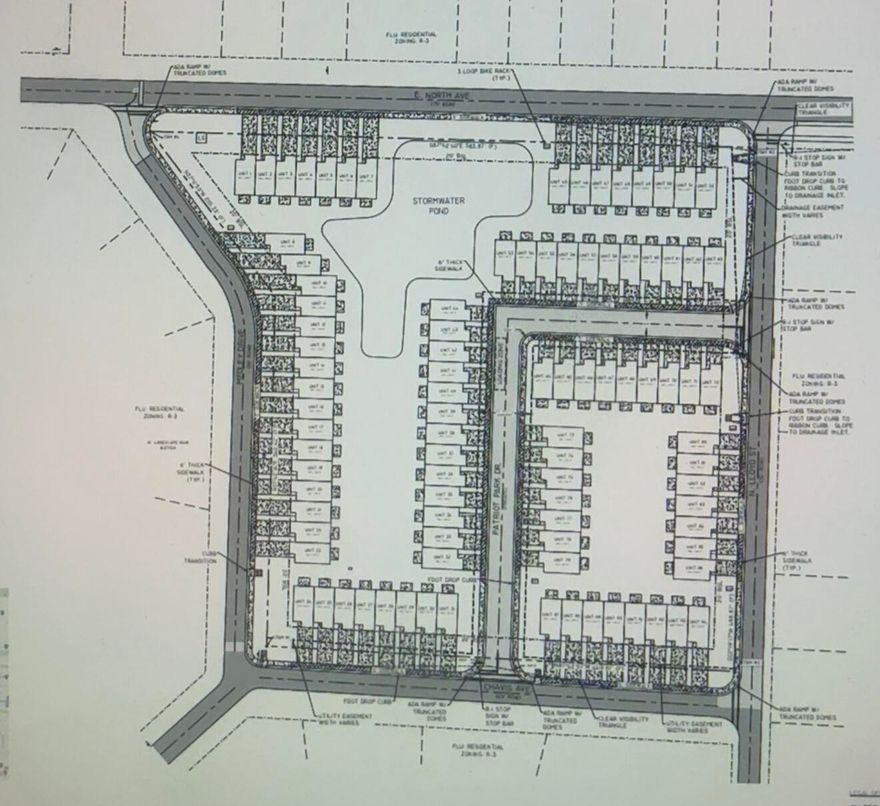 94 Lot Townhouse Subdivision. Roads are in. Utilities have been ran to neighborhood. Storm water pond is in. Neighborhood Layout and Development Order available upon request. Property has gone through full development order approval. It is ready to have townhouse permits pulled. Seller is interested in a one take down purchase.