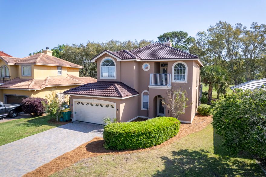 Positioned along the 15th fairway within the highly desired golf course community of Emerald Bay, this beautiful 3BR/3BA residence offers 1,984 sq ft of thoughtfully curated living space. The interior feels warm and inviting, with a layout that simply ''makes sense,'' offering both comfort and functionality.
The outdoor living experience is a true highlight, featuring a private pool and lanai with tranquil golf course and bay views --coastal living at its best! 
Living in Emerald Bay means enjoying a quiet, established neighborhood with a strong sense of community, all while being just a short drive from Destin's beaches, sought-after dining, and premier shopping. A peaceful setting that feels tucked away, yet remains incredibly convenient to everything Destin has to offer.  Come see it!