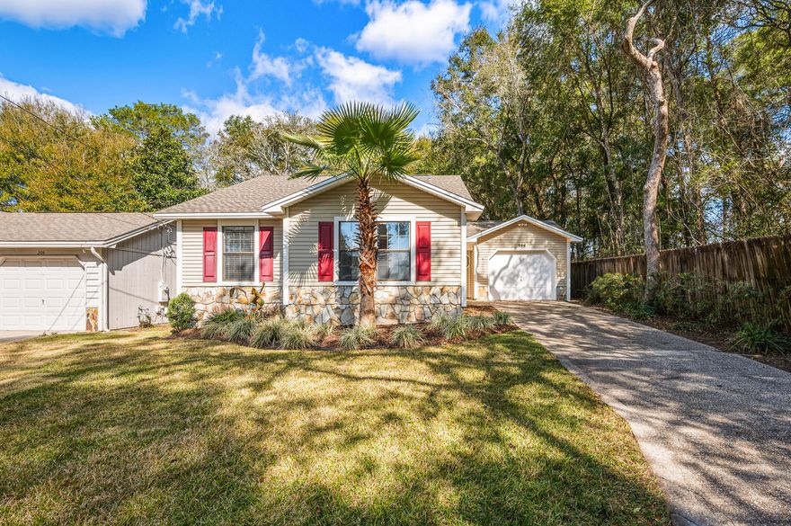 HUGE PRICE REDUCTION! Welcome home to this beautifully renovated 3-bedroom, 2-bath Florida cottage, perfectly situated at the end of a quiet cul-de-sac for added privacy and minimal traffic. This charming home blends classic character with modern updates and an unbeatable location--within a mile of schools, the Niceville Sports Complex, the Children's Park, and conveniently close to the police and fire departments.

Step inside to a light-filled living room featuring a vaulted ceiling and striking stone fireplace, creating a warm and inviting focal point. The home boasts new luxury vinyl plank flooring in all bedrooms, offering both style and durability throughout.

The updated kitchen shines with brand-new cabinets and countertops, highlighted by a gorgeous bay window that floods the space with natural light perfect for casual dining or morning coffee. Both bathrooms have been tastefully renovated with new cabinetry and countertops, while the primary suite impresses with a vaulted ceiling, walk-in closet, and a beautifully tiled walk-in shower.

Major upgrades include a new roof installed in 2023 and a modern PEX plumbing system, offering improved water pressure, durability, and long-term reliability for peace of mind.

Outdoor living is a dream with a large screened-in porch that opens to a huge back patio, creating the perfect setup for entertaining or relaxing year-round. The fully fenced backyard provides plenty of space to play or garden and includes a storage shed for outdoor equipment or extra storage.

Move-in ready, thoughtfully updated, and located close to everything Niceville has to offer. This home is a must-see!