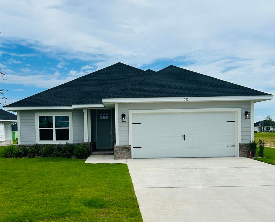 This popular Craftsman-style 3BR/2BA home (currently under construction: (Est. June/July completion) is ideally located close to the entrance of the community (next to model). Designed with both comfort and style in mind, the home features HardieBoard® siding with a brick skirt, 9' ceilings, 8' entry doors, and CoreTec Pro Plus luxury vinyl plank flooring throughout--no carpet. The spacious primary suite boasts elegant tray ceilings, a generous walk-in closet, and a spa-inspired bath. Quartz countertops in the kitchen and baths, soft-close cabinetry, spacious covered patio & wood burning fireplace complete this inviting home, perfect for relaxed everyday living and entertaining. *Pics are of a similar home.*