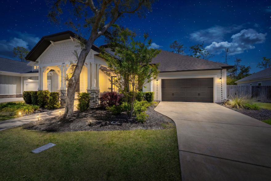 Located in the highly sought after Deer Moss Creek community of Niceville, Florida, this thoughtfully designed Craftsman-style home offers a rare combination of privacy and modern features, backing directly to the protected Eglin Preserve.

This single-level residence features a functional and flexible layout with 4 bedrooms and 2 full bathrooms. The open living area flows seamlessly into a well-appointed kitchen featuring quartz countertops, shaker cabinetry, a center island, and a gas range.

Interior finishes include engineered wood flooring throughout the main living areas, tile in wet spaces, and carpet in the bedrooms. Both bathrooms are upgraded with granite countertops. Additional features include impact resistant windows and a tankless gas water heater for efficiency and peace of mind. Plus, a spacious lot provides ample room for outdoor living, including the potential for a future pool.

An unfinished upstairs bonus area of approximately 300 square feet offers the opportunity for future expansion, additional storage, or customized living space. 

Deer Moss Creek is a planned unit community that continues to expand based on demand. The neighborhood features a community pool and clubhouse, basketball courts, playground, charming sidewalks and walking trails.