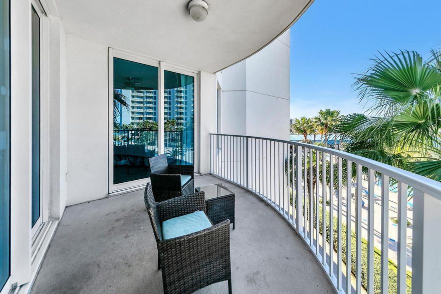 Welcome to your perfect coastal retreat at the Palms of Destin--where resort-style living meets one of the most sought-after locations along the Emerald Coast.

This beautiful 4th-floor, two-bedroom condo offers serene views overlooking the resort's stunning lagoon-style pool. Inside, you'll find a bright, open-concept living and dining area designed for both comfort and entertaining, seamlessly extending to an expansive private balcony--perfect for morning coffee or unwinding after a day at the beach.