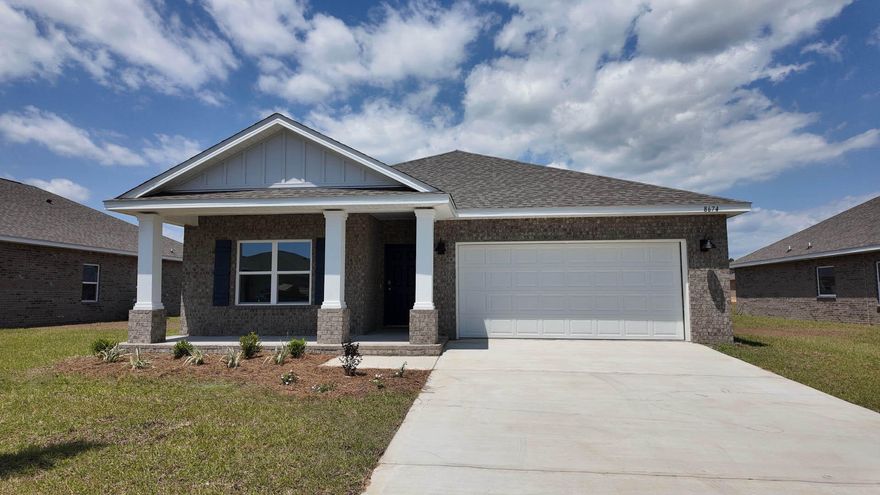 Welcome to Plantation Woods! The charming Beau is one of our most popular & highly desired open concept designs. Equipped with four beds, two baths, a covered patio, and a two-car garage. A thoughtfully designed kitchen offers relaxed living with a lg. island bar, quiet dishwasher, all stainless appliances, and pantry. The primary bedroom and adjoining bath feature a walk-in closet, double sink vanity, tub, and separate shower. Quartz countertops in the kitchen and baths, wood look flooring throughout, and plush carpet in the bedrooms. The Smart Home Connect System includes several convenient devices you will love. Fabric Hurricane door and window protection are also included. Call or text to schedule a tour today! ALL LISTING pictures, colors, features, and size may vary. Square footages are approximate.