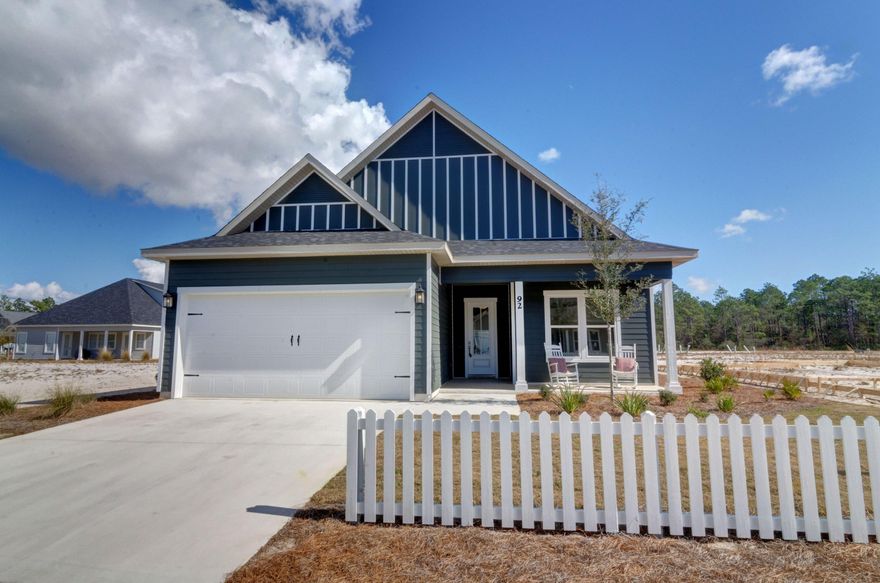 Boswell Builders Model Home Open Daily. South Walton's Best kept secret, Paradise Cove a coastal cottage living community, located only minutes from the white sands beaches of Seaside, Seagrove and Grayton Beach. This Three bedroom, two and a half bath plan is completed and offers an open concept plan, large kitchen with plenty of counter space, custom cabinetry with soft-close, stainless appliances,and granite countertops. 10' ceilings with crown molding. The Dining room opens to the covered patio. The large master bedroom is a perfect retreat after a long day. The master bath offers a garden tub, dual sinks, and frameless walk-in shower. This home does not lack closet space!! The attention to detail, and care into each home can be seen in the craftsmanship in every home. Community Pool