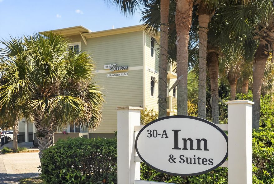 30A INN & SUITES | BOUTIQUE HOTEL INVESTMENT OPPORTUNITY ON SCENIC HIGHWAY 30A

Introducing 30A Inn & Suites, a rare 36-Unit Boutique Hotel located in the heart of Topsail Village along Scenic Highway 30A in Santa Rosa Beach, Florida. Blending Old Florida charm with modern construction, this unique Hospitality asset offers a true Bed and Breakfast-Style coastal experience--unlike anything else in the 30A market.

The Property features two distinct lodging buildings totaling 36 Units, offering exceptional flexibility for Investors seeking a Boutique Hotel, short-term rental investment, extended-stay property, or hybrid income strategy. THE SUITES (15 One-Bedroom Suites | Built 2010 | 11,457 SF) Spacious, apartment-style layouts featuring full kitchens, separate living rooms, private bedrooms, full bathrooms, in-unit washer/dryers, and private balconies. Ideal for extended stay rentals, corporate housing, or long-term tenants, these Suites provide true residential functionality rarely found in 30A hospitality assets.

THE INN (21 Studio Units | Built 2018 | 12,186 SF) Modern and efficiently designed Studio Units with kitchenettes, flexible bed configurations (king, double queen, and combination layouts), mini-split HVAC systems, and energy-efficient systems. Designed for strong performance in the short-term vacation rental and Boutique Hotel market.

ADDITIONAL IMPROVEMENTS
Celebration Hall (4,242 SF | Built 2011) - currently Leased as a Wedding and Special Event venue, providing supplemental income. Community pool enhancing guest experience and 59 Parking Spaces
Private elevator access (Inn & Suites building)
Fire sprinkler and alarm systems throughout

Also included is 64 Topsail Village Drive (2,754 SF), a Four-Unit Office/Live-Work building offering additional upside for professional office use, rental income, or owner-user flexibility.

Located just minutes from the white sand beaches of the Gulf of America, TopSail Hill Preserve State Park, Gulf Place, Grayton Beach, Seaside, and Grand Boulevard, the property benefits from consistent demand driven by tourism, weddings, and extended-stay visitors. Immediate proximity to the 30A Chapel wedding venue further enhances occupancy through built-in event-driven bookings.

INVESTMENT HIGHLIGHTS 
36-Unit Boutique Hotel on 30A 
Prime location--near the Beach and the 30A Beach towns: Gulf Place, Grayton Beach, Seaside, State Parks
Strong demand for short-term rentals, extended stay, and vacation lodging
Multiple revenue streams (hotel, long-term rental, event venue, office space)
Rare turnkey hospitality asset on Scenic Highway 30A
Unique Old Florida BnB-style property with modern amenities

30A Inn & Suites represents a one-of-a-kind opportunity to acquire a scalable, flexible, and income-producing boutique hospitality asset in one of the most sought-after coastal destinations in the Southeast.