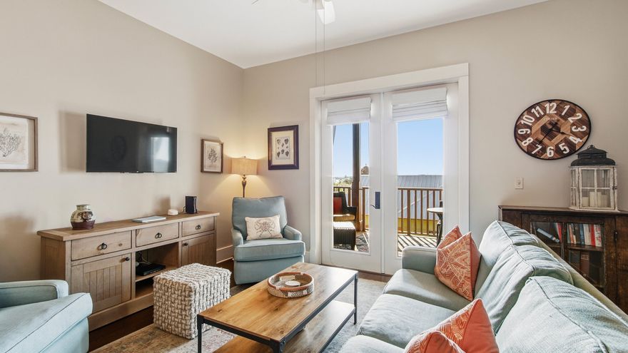 Welcome to Redfish Retreat -- a top-floor coastal escape in the heart of Blue Mountain Beach along Scenic 30A, now positioned as one of the best values within Redfish Village. This turnkey condo offers the perfect blend of comfort, convenience, and relaxed beach living, complete with a peek-a-boo Gulf view from the private balcony.
The spacious layout features two en-suite king bedrooms, hallway bunks, and 2.5 baths -- ideal for families, guests, and rental use. Recent updates include new luxury vinyl plank flooring in the bedrooms and a new AC unit, offering added value and peace of mind.  The condo conveys fully furnished, making it truly move-in and rental ready.
 The open living and dining areas flow into a well-appointed kitchen with granite countertops and stainless-steel appliances, creating an inviting space for gathering and entertaining. Natural light enhance the warm, relaxed feel throughout. Step onto the private balcony to enjoy morning coffee, casual dining, or unwinding after a day at the beach.
Ownership at Redfish Village includes a PRIVATE BEACH with restrooms and showers, chair and setup, on-demand beach shuttle, a year-round heated pool and hot tub, fitness center, owner's lounge, theater room, playground, and beautifully maintained grounds -- providing a true resort-style experience along 30A.
Just steps away are local favorites like Red Fish Taco, Blue Mountain Creamery, and Cowgirl Kitchen, putting dining, coffee, and ice cream right outside your door.
Whether you're seeking a second home or an income-producing property, Redfish Retreat presents a compelling opportunity to own in one of 30A's most desirable communities at an attractive price point.