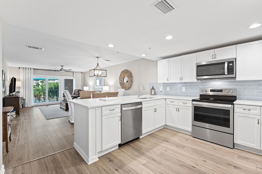 Experience the ultimate turnkey coastal retreat in this extensively renovated condominium at Amalfi Coast Resort. Boasting Gulf views, sleeps 6, and a crisp, like new interior, this property is designed for both high-end personal use and rental success. Step inside to find a completely refreshed space featuring stainless steel appliances, updated lighting, and modern flooring. Major peace of mind upgrades include a new water heater (2024), a new HVAC system (2020), and hurricane-rated windows and balcony doors. A private storage unit and a deeded covered underground parking space are also included. The solid concrete and steel building is impeccably maintained, with all assessments paid in full and recent exterior renovations completed. Enjoy gated resort living with two pools (one heated), a fitness center, a fire pit, and lush grounds, all just steps from the beach access with seasonal setups and lifeguards. Whether as a primary residence or a rental investment, this is the opportunity you've been waiting for.