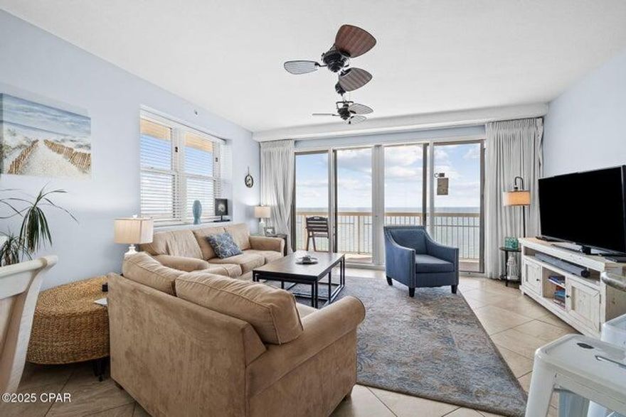 THE BEST OF THE BEST AT CELADON! COVNEYS WITH A COVETED UNDERBUILDING PARKING SPACE! Welcome to Celadon unit 1601—a rare, premier west-end gem offering world-class views of the shimmering white sands and emerald waters of the Gulf of Mexico. This stunning Gulf-front corner unit boasts a prime location within the luxurious 23-story Celadon complex, making it a perfect blend of elegance, comfort, and convenience. With an open floor plan, 9' ceilings, and expansive floor-to-ceiling sliding glass doors and windows, this unit is bathed in natural light, providing breathtaking Gulf and sunset views year-round from the balcony, living room, dining area, kitchen, and master suite. Whether you're entertaining or enjoying a peaceful retreat, this space offers the ultimate coastal living experience.