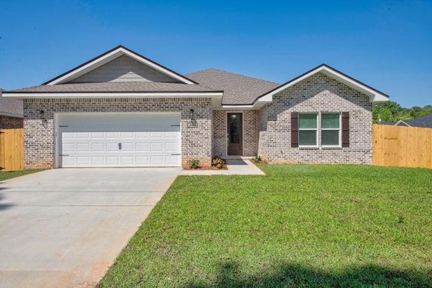 Quality custom all brick home, 4 bedrooms, 3 baths. This home has all of the extras such as luxury vinyl plank flooring, high ceilings for a grand look, canned lights throughout, soft close cabinets and drawers, all appliances including washer/dryer/TV/fireplace, black matte high end fixtures, covered front and back porches, privacy fence and more!

This home is close to Destin, Eglin AFB, Hurlburt AFB, Duke AF, gourmet restaurants, shopping and more!

This home will be completed 08/15/2026, the pictures here are the same floorplan of a similar home/ color variation.