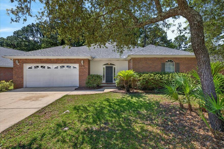 Welcome to the beautiful Indian Woods subdivision of Destin. Single level, custom built, brick home offers low-maintenance living. The interior features a spacious open floor plan with vaulted ceilings that span the living and dining areas. Beautiful backyard with privacy behind the home. For added peace of mind, the home was upgraded with a new roof in 2022 and HVAC in 2020. Close proximity to beaches, restaurants, schools, and shopping.