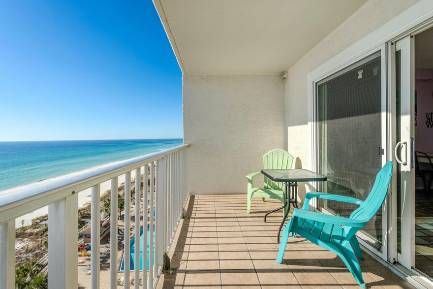 NEW MARKET PRICE $304,499! Gulf-front 10th-floor condo at The Summit in Panama City Beach. This 1-Bedroom, Two-Full-Bath beachfront unit features panoramic Gulf views, direct deeded beach access, and a private balcony overlooking the white-sand shoreline.
The Summit is a Gulf-front resort community offering two beachfront pools (one heated seasonally), two kiddie pools, indoor and outdoor hot tubs, sauna, fitness center, shuffleboard, and lighted tennis and pickleball courts. On-site conveniences include a Tiki Bar & Grill, ice cream shop, and a full-service convenience store. Open parking available.
Prime location near St. Andrews State Park, marinas, restaurants, shopping, and popular Panama City Beach attractions. Strong potential for short-term vacation rental income or personal use All information is deemed reliable but not guaranteed; buyers are advised to verify if important.