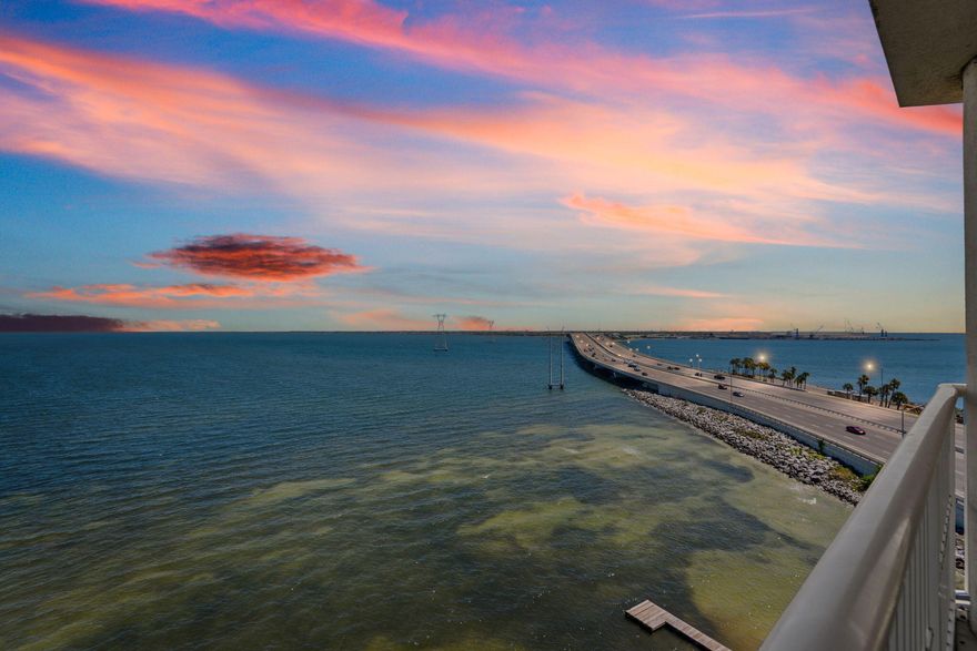 This property features gorgeous water views from the living area, bedrooms, and balcony. 
Key highlights for this spectacular corner unit include:
 A cozy fireplace in the family room and a fabulous balcony perfect for morning coffee and evening cocktails.
Access to a marina for your boat and a pool with a beautiful view of the bay. A storage unit located on the same floor as the unit and a designated covered parking space. Amenities include a fitness center, private marina, fenced dog park and MORE!
The unit has a NEW washer and dryer and HVAC!