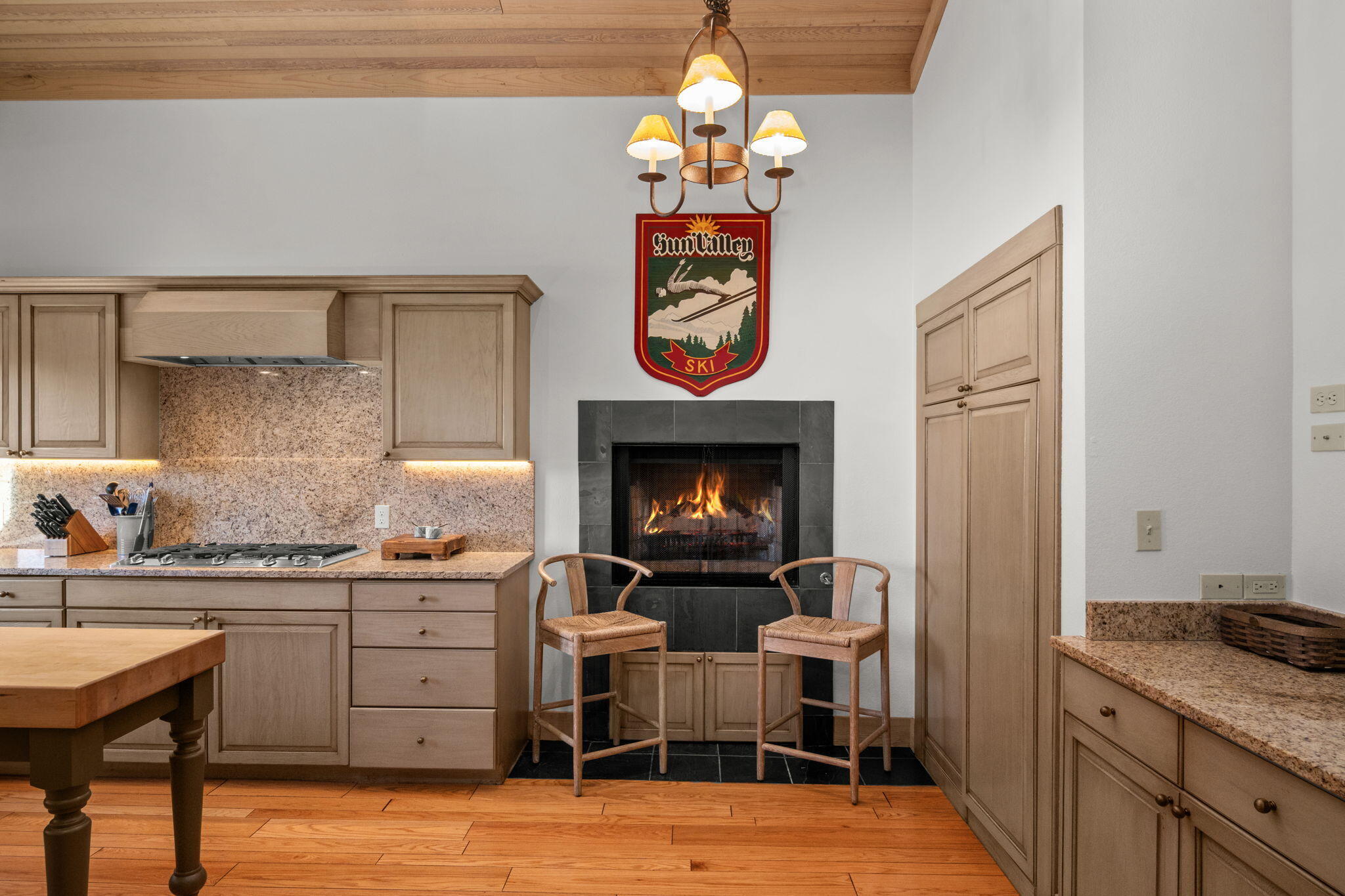 Cozy Kitchen Fireplace