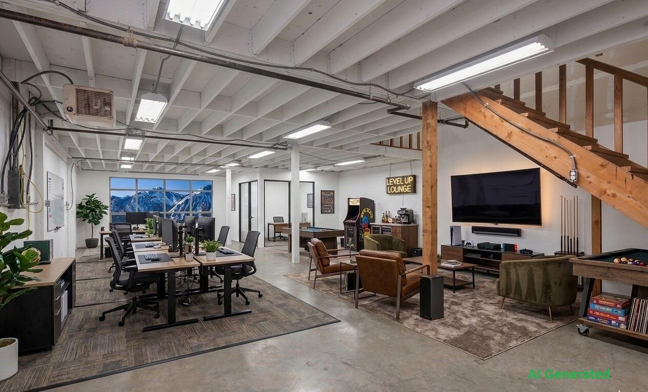 Concept Rendering: office & game room