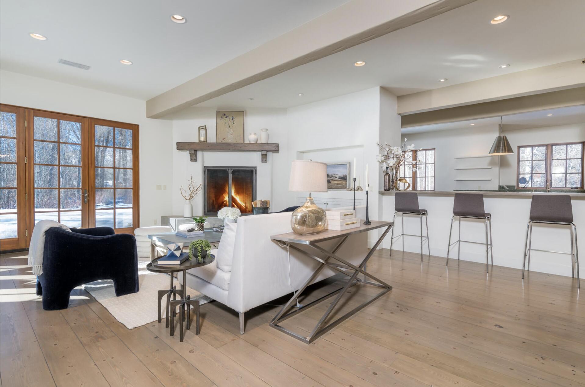 Inviting fireplace in living room