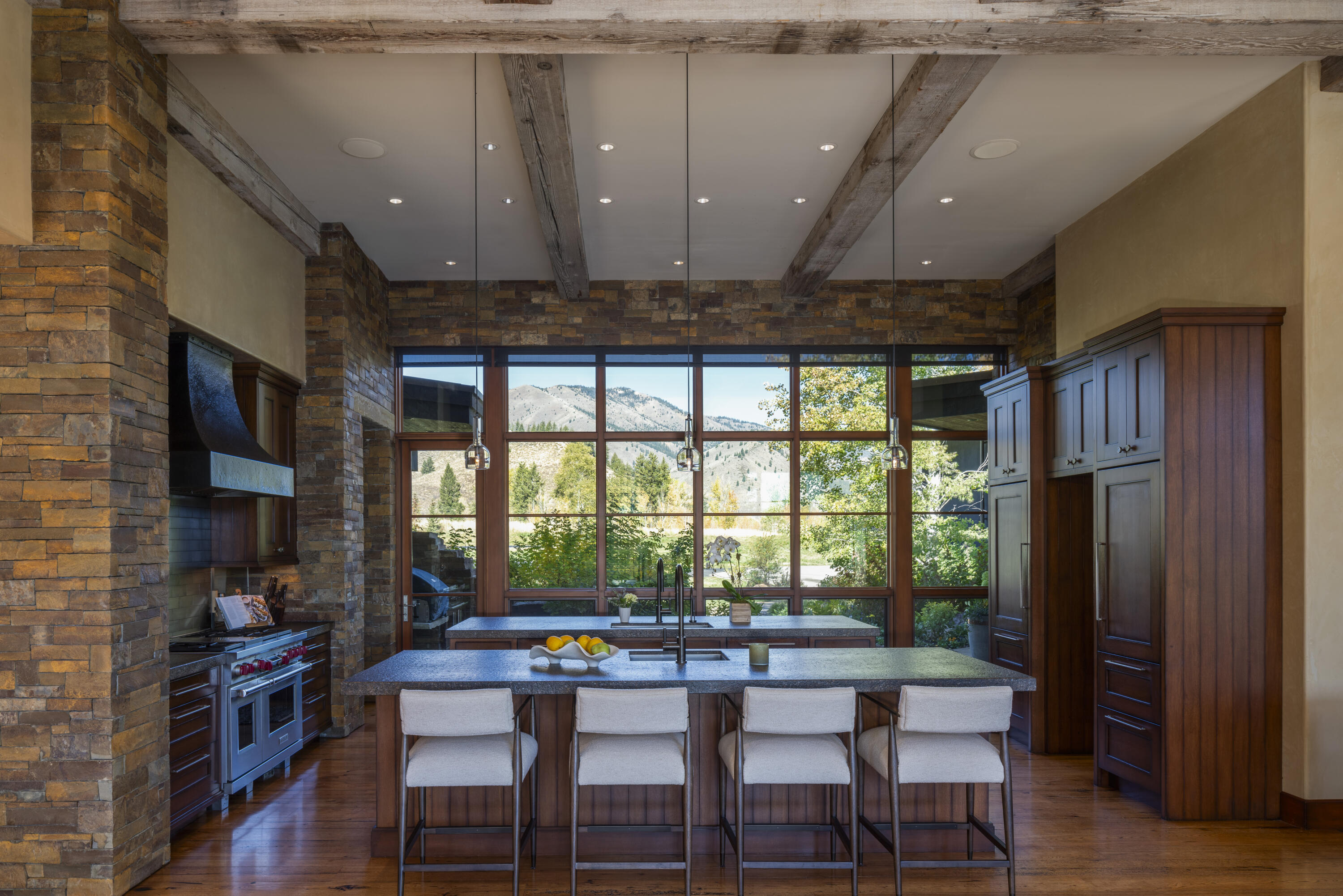 Kitchen with views of the mountains