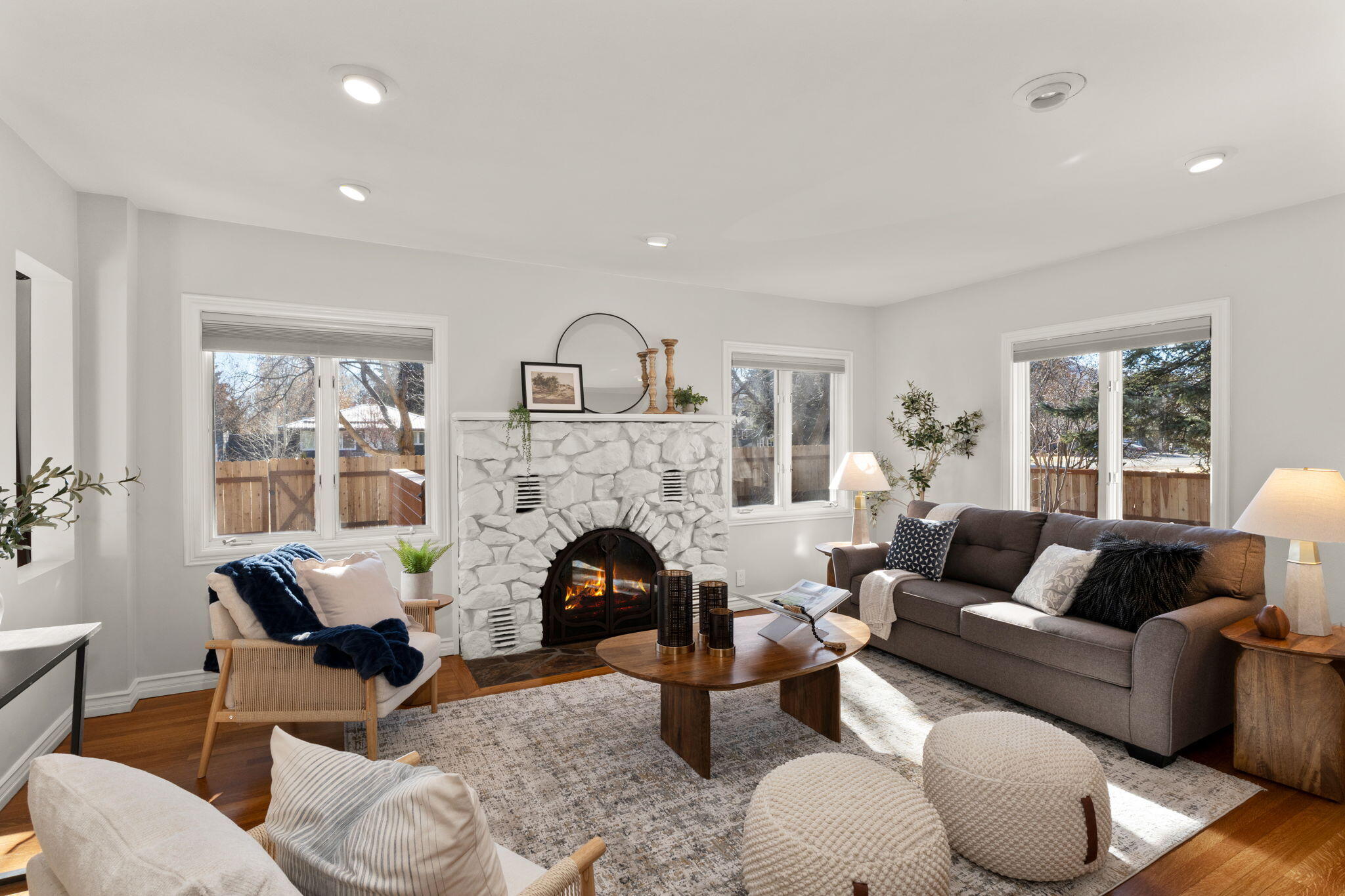 Living Room with Cozy Firepace