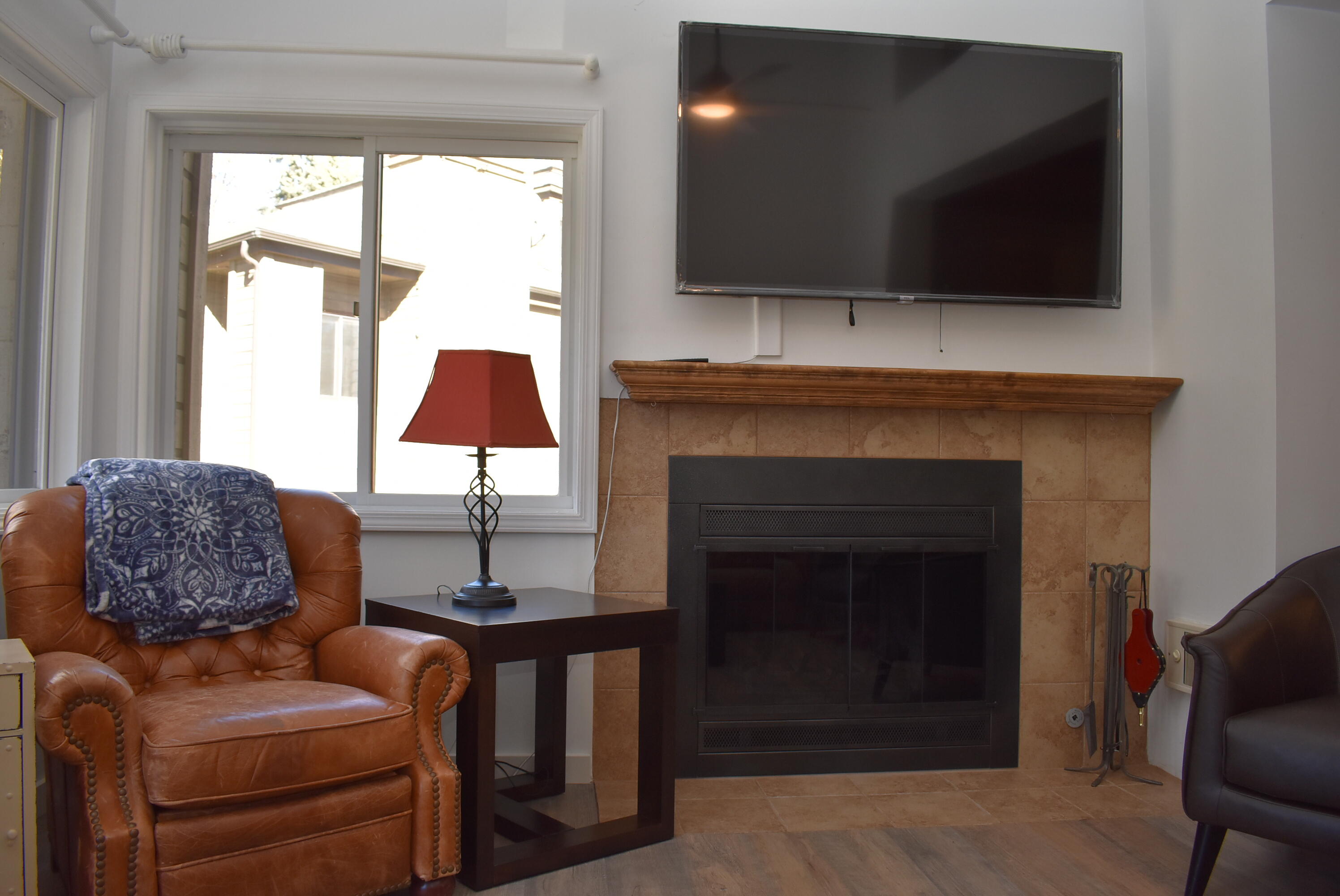 New TV and gas fireplace