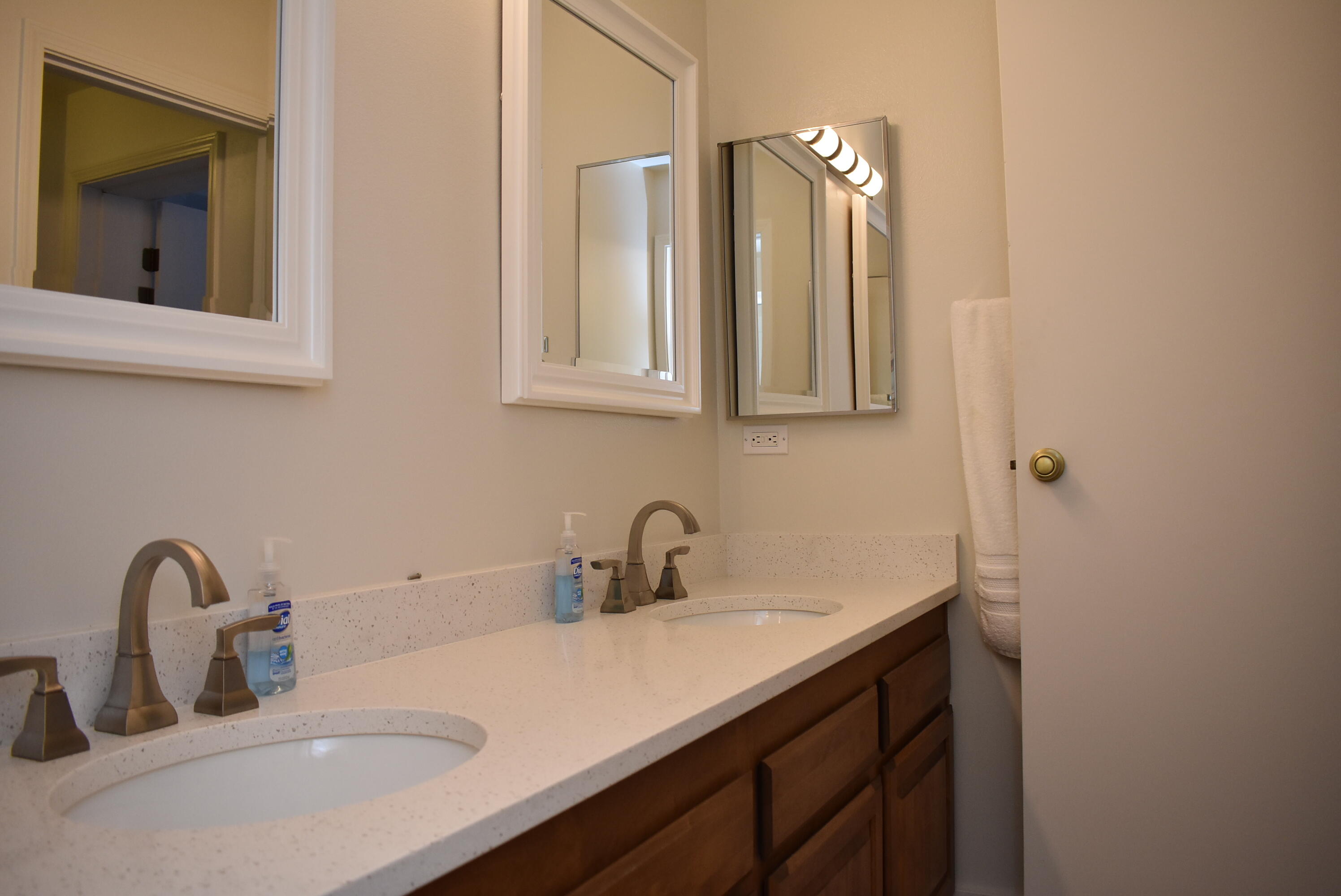 Roomy vanity area