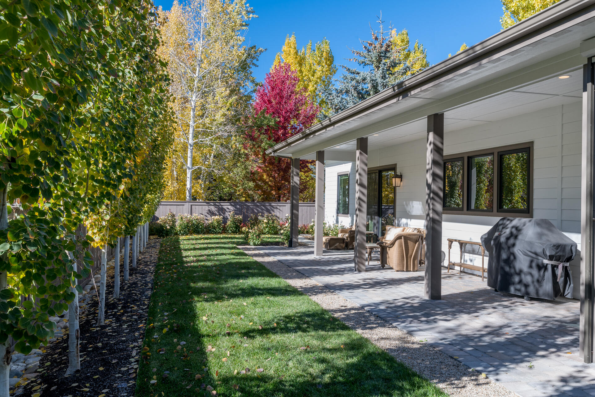 Landscaped and fenced yard