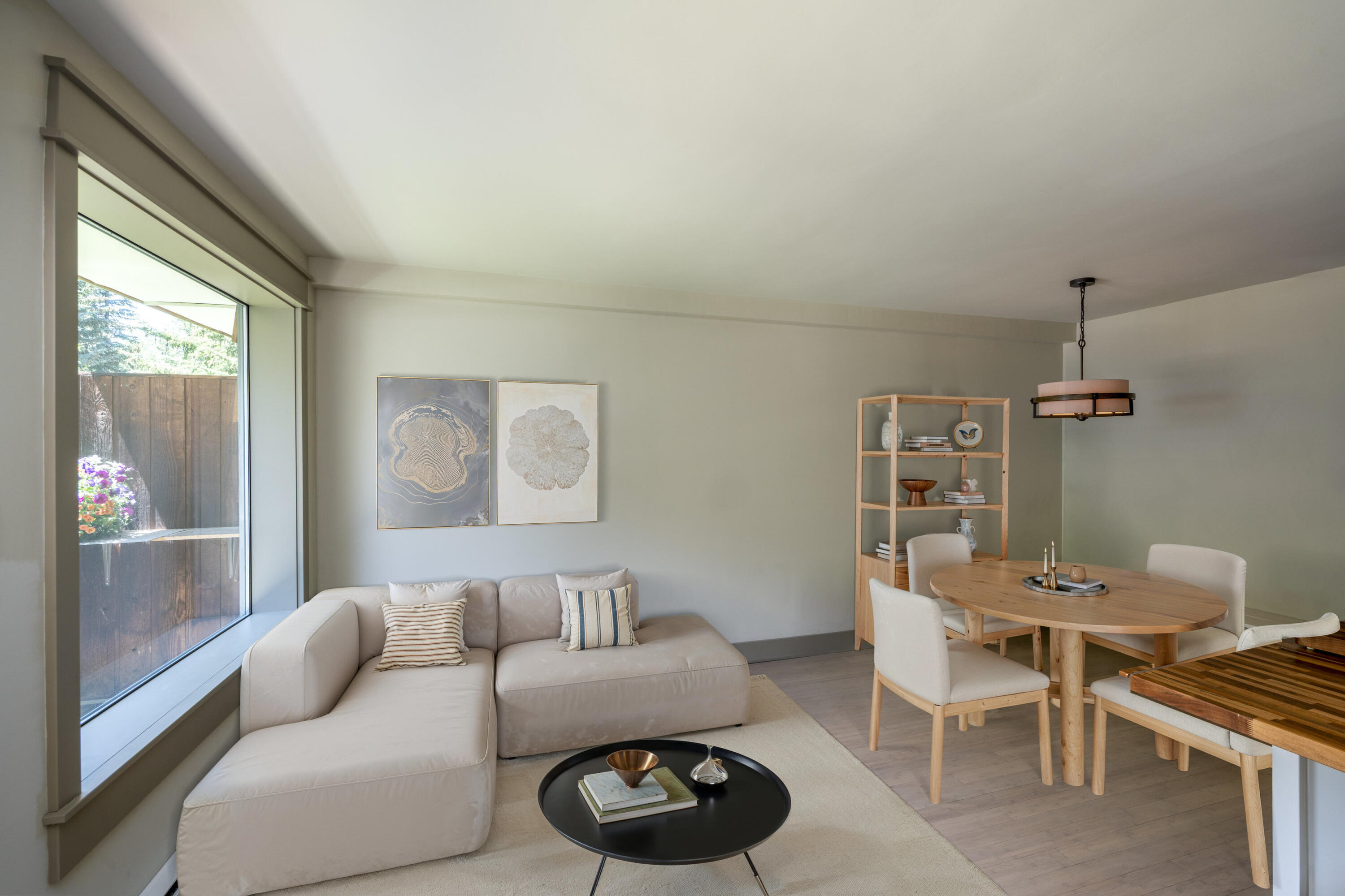 Virtual furnished living room