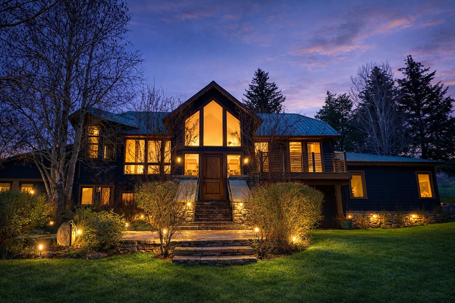 Front of home twilight
