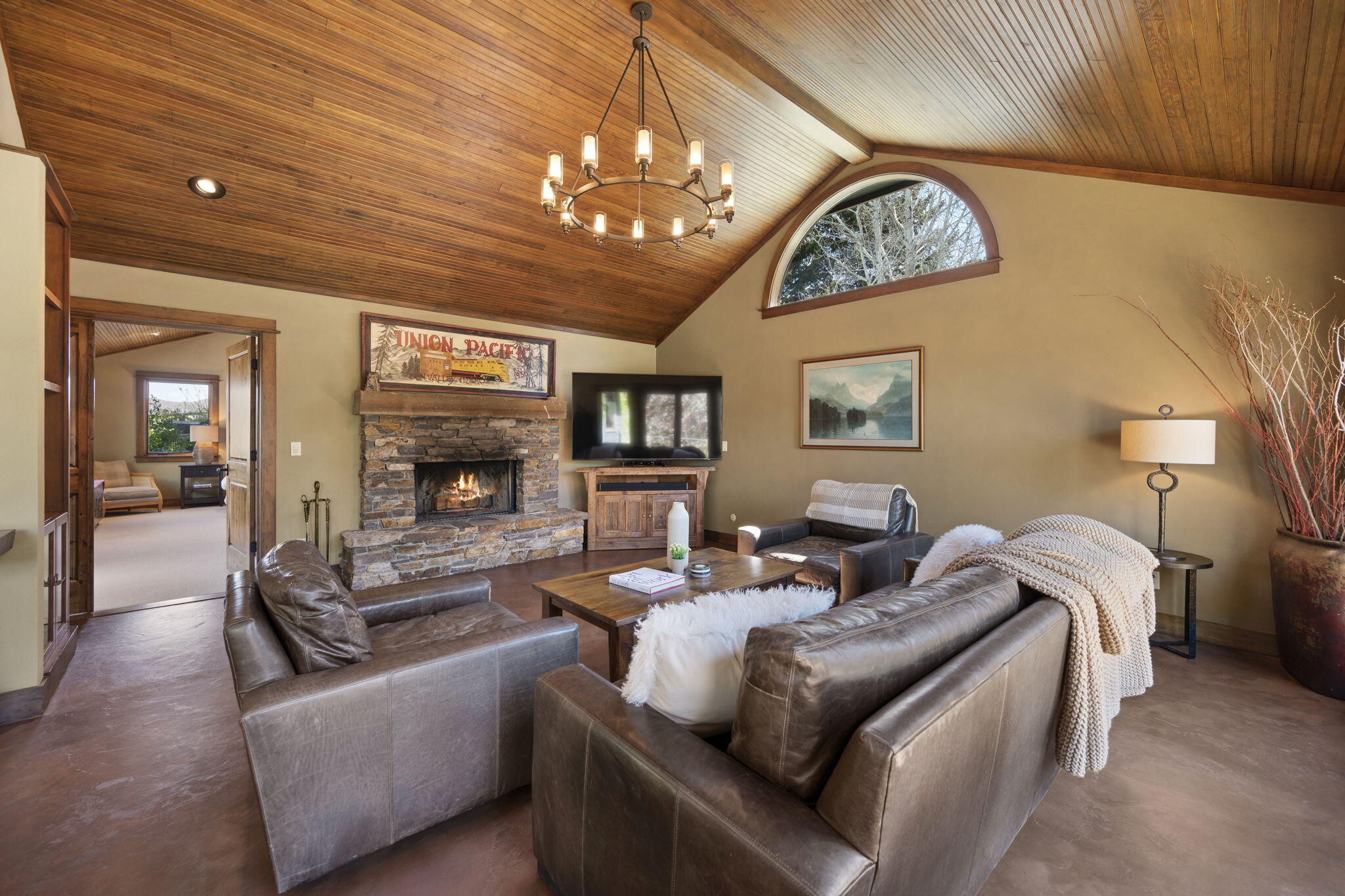Living area fireplace