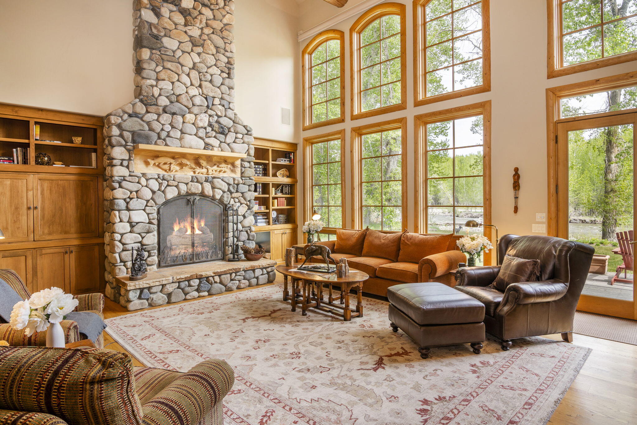 Living Room with Grand Fireplace