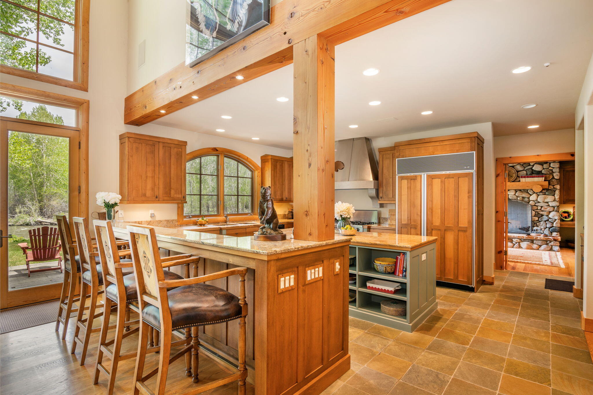 Kitchen with bar seating