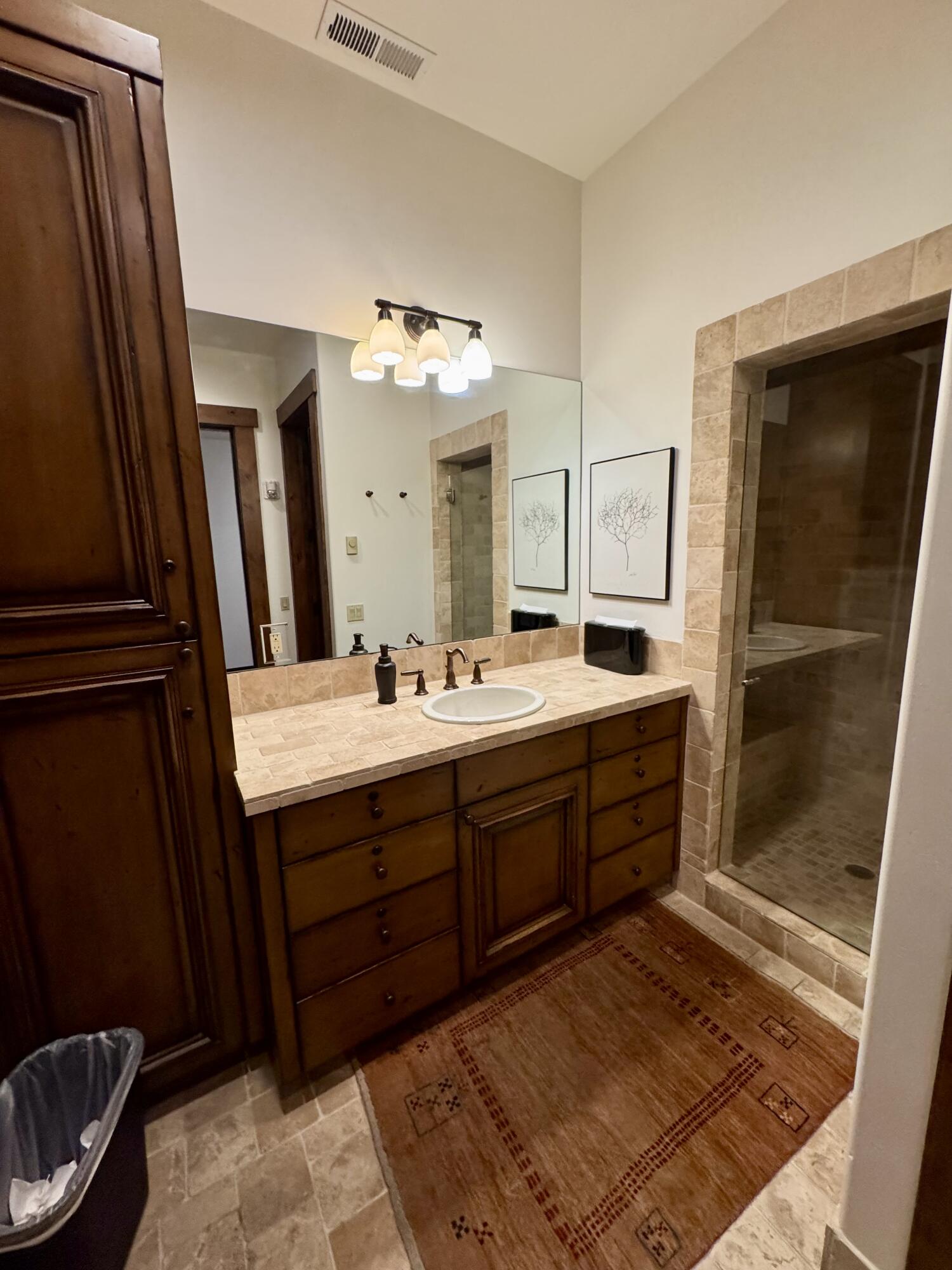 Common Bath with shower and lockers