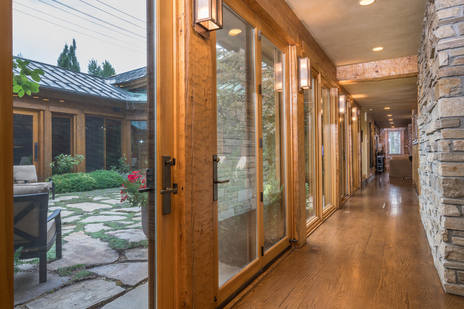 Hall opens to interior courtyard