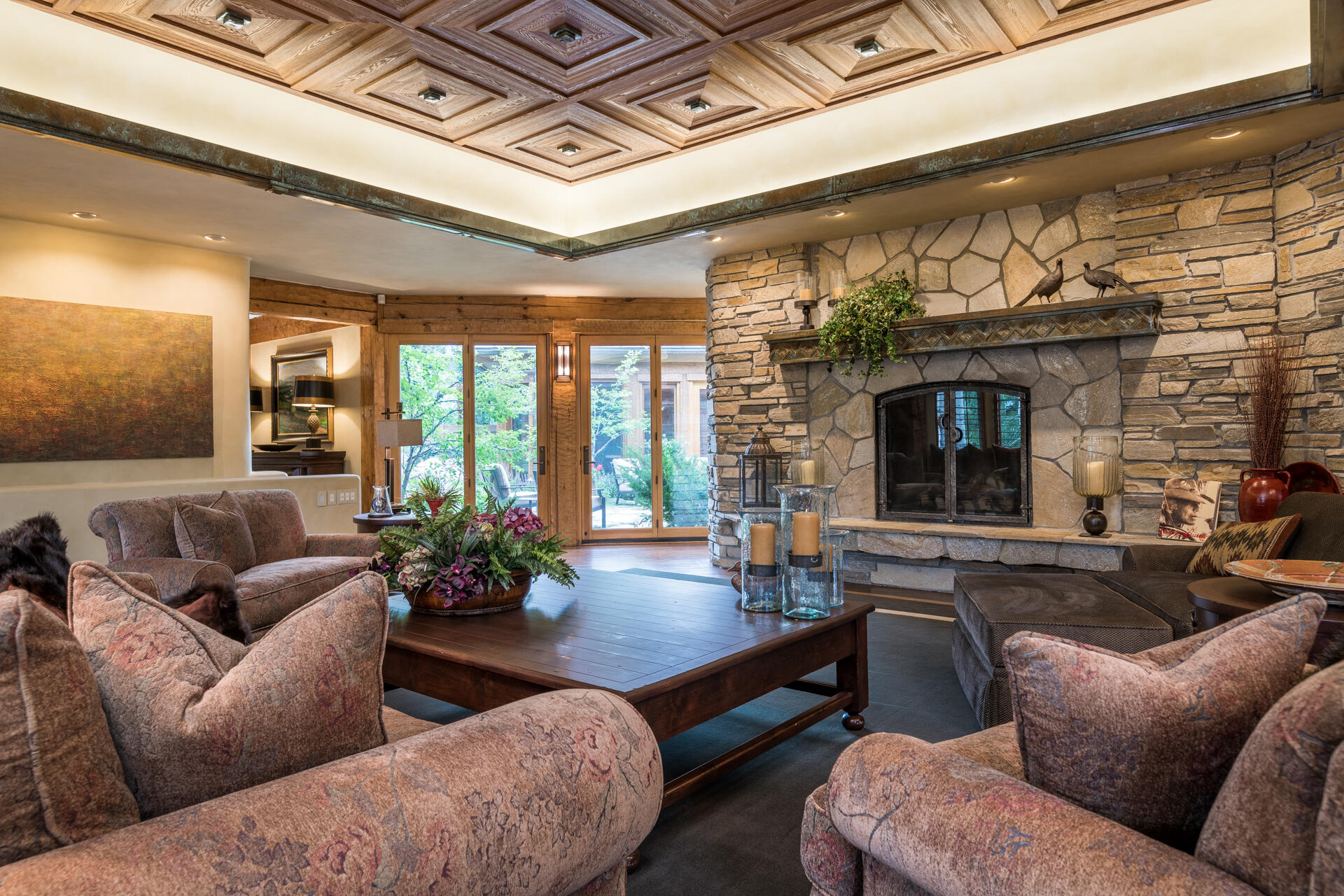 Grand Stone Fireplace