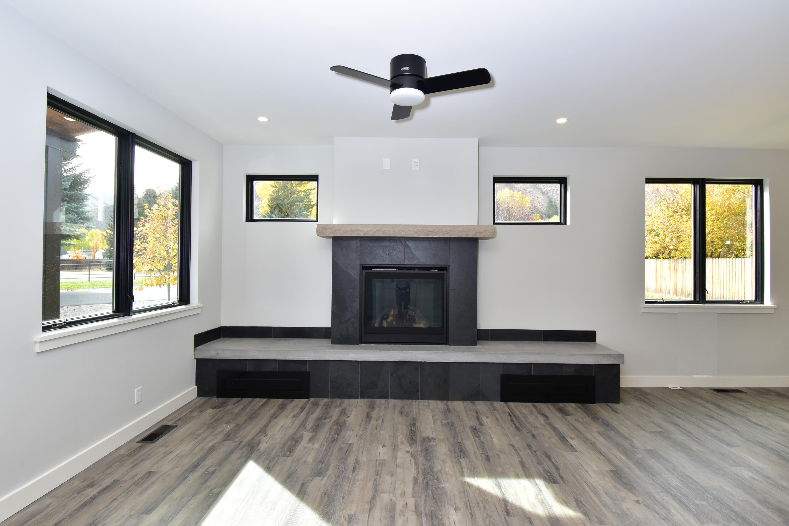 Living Room with Custom Fireplace